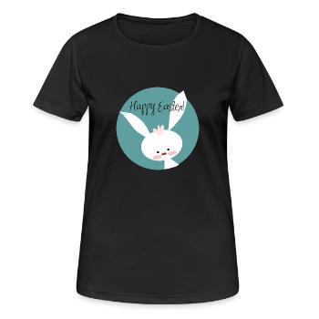 Happy Easter - Frauen T-Shirt atmungsaktiv - Schwarz - Vorne - AI Model Female 172 light (172cm)