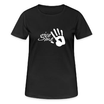 give me five - Frauen T-Shirt atmungsaktiv - Schwarz - Vorne - AI Model Female 172 light (172cm)