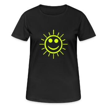 Sonne - Frauen T-Shirt atmungsaktiv - Schwarz - Vorne - AI Model Female 172 light (172cm)