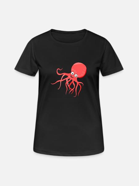 Tintenfisch - Frauen T-Shirt atmungsaktiv - Schwarz