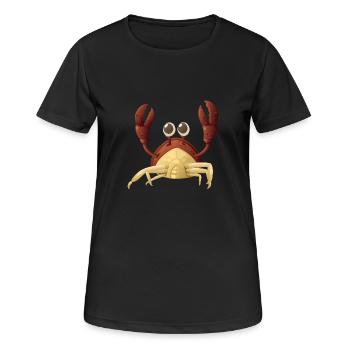 Crab red - Frauen T-Shirt atmungsaktiv - Schwarz - Vorne - AI Model Female 172 light (172cm)