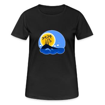 Urlaub - Frauen T-Shirt atmungsaktiv - Schwarz - Vorne - AI Model Female 172 light (172cm)