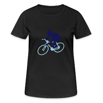 Rennrad - Frauen T-Shirt atmungsaktiv - Schwarz - Vorne - AI Model Female 172 light (172cm)