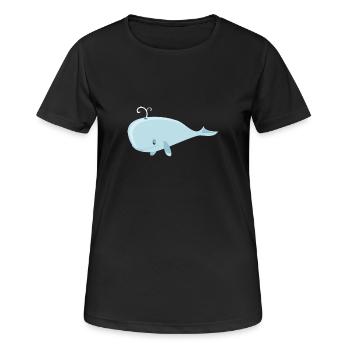 Wal - Frauen T-Shirt atmungsaktiv - Schwarz - Vorne - AI Model Female 172 light (172cm)