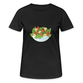 Salat - Frauen T-Shirt atmungsaktiv - Schwarz - Vorne - AI Model Female 172 light (172cm)