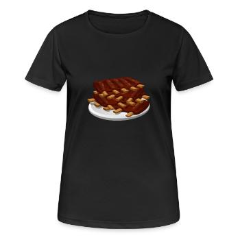 spare ribs fleisch schweinefleisch lebensmittel - Frauen T-Shirt atmungsaktiv - Schwarz - Vorne - AI Model Female 172 light (172cm)