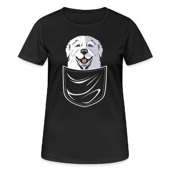 Chien des Pyrénées - T-shirt respirant Femme - noir - Devant - AI Model Female 172 light (172cm)