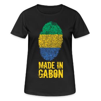 Made In Gabon / Gabun / Le Gabon - Frauen T-Shirt atmungsaktiv - Schwarz - Vorne - AI Model Female 172 light (172cm)