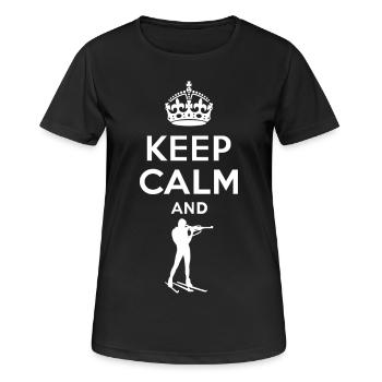 Keep Calm - Biathlon - Women's Breathable T-Shirt - black - Front - AI Model Female 172 light (172cm)