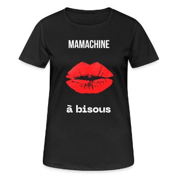 Fête des Mères – Cadeau original - T-shirt respirant Femme - noir - Devant - AI Model Female 172 light (172cm)