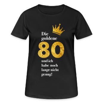 80 Jahre Gold Geburtstag - Frauen T-Shirt atmungsaktiv - Schwarz - Vorne - AI Model Female 172 light (172cm)