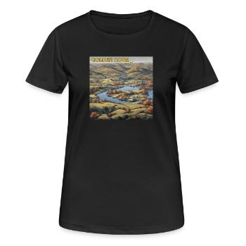 L’heure dorée - T-shirt respirant Femme - noir - Devant - AI Model Female 172 light (172cm)