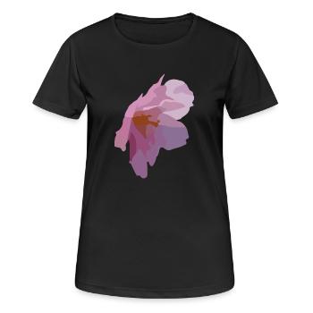 Blüten - Frauen T-Shirt atmungsaktiv - Schwarz - Vorne - AI Model Female 172 light (172cm)