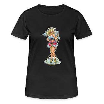 Female Rock Climber - Angel - Women's Breathable T-Shirt - black - Front - AI Model Female 172 light (172cm)