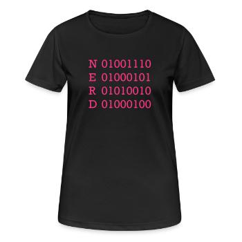 binary nerd - Women's Breathable T-Shirt - black - Front - AI Model Female 172 light (172cm)