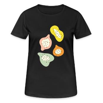 Exotische Früchte - Frauen T-Shirt atmungsaktiv - Schwarz - Vorne - AI Model Female 172 light (172cm)