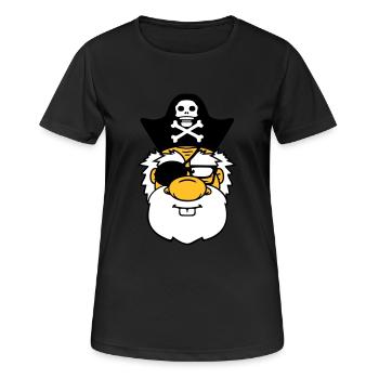 kopf gesicht pirat kapitaen matrose seeraeuber sae - Frauen T-Shirt atmungsaktiv - Schwarz - Vorne - AI Model Female 172 light (172cm)