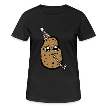alleine einsam gesicht suess niedlich kleine gebur - Frauen T-Shirt atmungsaktiv - Schwarz - Vorne - AI Model Female 172 light (172cm)