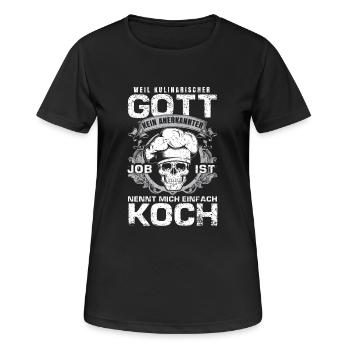 Koch - Kulinarischer Gott - Frauen T-Shirt atmungsaktiv - Schwarz - Vorne - AI Model Female 172 light (172cm)