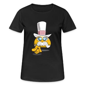 emoticon_recrute_2 - T-shirt respirant Femme - noir - Devant - AI Model Female 172 light (172cm)