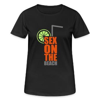 Cocktails - bunt und lecker: Sex on the Beach - Frauen T-Shirt atmungsaktiv - Schwarz - Vorne - AI Model Female 172 light (172cm)