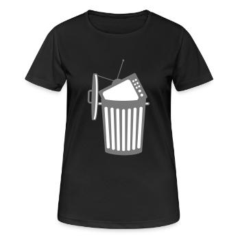trash tv tv programme d’obsédissement merde sc - T-shirt respirant Femme - noir - Devant - AI Model Female 172 light (172cm)