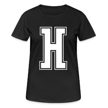 Varsity Letter H College Look - Women's Breathable T-Shirt - black - Front - AI Model Female 172 light (172cm)
