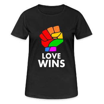 Love wins - Women's Breathable T-Shirt - black - Front - AI Model Female 172 light (172cm)
