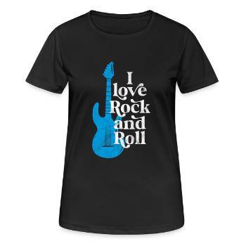 I love rock and roll - Women's Breathable T-Shirt - black - Front - AI Model Female 172 light (172cm)