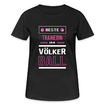 Beste Völkerball Trainerin Völkerballtrainerin - Frauen T-Shirt atmungsaktiv - Schwarz - Vorne - AI Model Female 172 light (172cm)