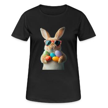 Osterhase - Frauen T-Shirt atmungsaktiv - Schwarz - Vorne - AI Model Female 172 light (172cm)