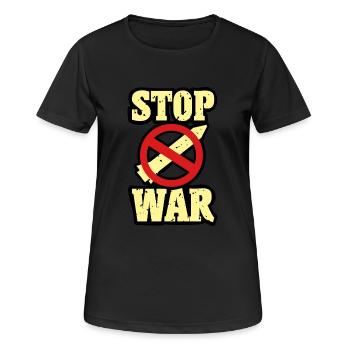Against war - Women's Breathable T-Shirt - black - Front - AI Model Female 172 light (172cm)