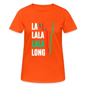 Négociation longue - T-shirt respirant Femme - orange néon - Devant - AI Model Female 172 dark (172cm)