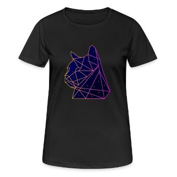 Space Cat - T-shirt respirant Femme - noir - Devant - AI Model Female 172 light (172cm)