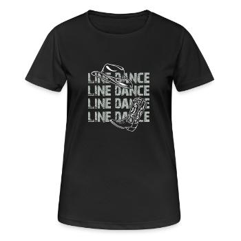 Danse en ligne Danse en ligne Danse en ligne Danse - T-shirt respirant Femme - noir - Devant - AI Model Female 172 light (172cm)
