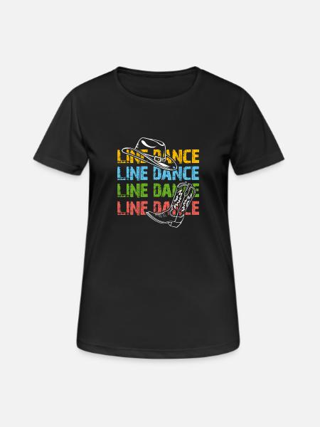 Line Dance Zeit Line Dancing Tanzen - Frauen T-Shirt atmungsaktiv - Schwarz