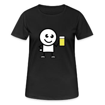 drink - Frauen T-Shirt atmungsaktiv - Schwarz - Vorne - AI Model Female 172 light (172cm)