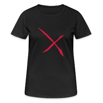 x_1c - Frauen T-Shirt atmungsaktiv - Schwarz - Vorne - AI Model Female 172 light (172cm)