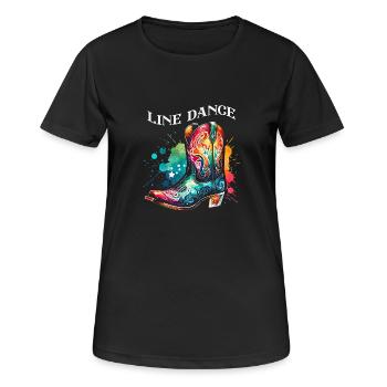 Danse en ligne Danse en ligne Danse en ligne Danse - T-shirt respirant Femme - noir - Devant - AI Model Female 172 light (172cm)