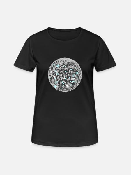 Disco Kugel - Frauen T-Shirt atmungsaktiv - Schwarz