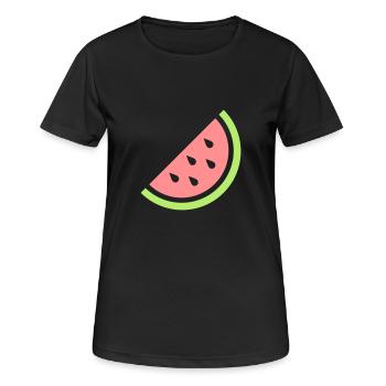 Melone - Frauen T-Shirt atmungsaktiv - Schwarz - Vorne - AI Model Female 172 light (172cm)