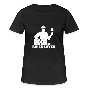Brick layer - Women's Breathable T-Shirt - black - Front - AI Model Female 172 light (172cm)
