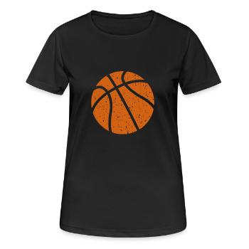 Basketball Used Look orange - Frauen T-Shirt atmungsaktiv - Schwarz - Vorne - AI Model Female 172 light (172cm)