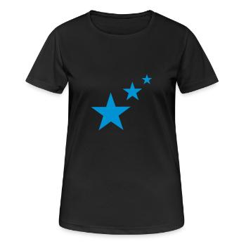 Star, stars - Women's Breathable T-Shirt - black - Front - AI Model Female 172 light (172cm)