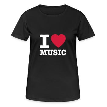 I love music EN - Women's Breathable T-Shirt - black - Front - AI Model Female 172 light (172cm)