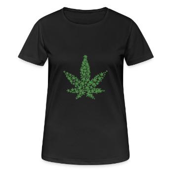 Weed Gras - Frauen T-Shirt atmungsaktiv - Schwarz - Vorne - AI Model Female 172 light (172cm)