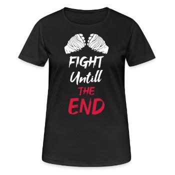 Fight Untill The End - Frauen T-Shirt atmungsaktiv - Schwarz - Vorne - AI Model Female 172 light (172cm)