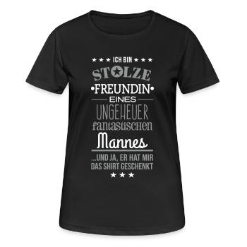 Ungeheuer fantastischer Mann - Freundin / Shirt - Frauen T-Shirt atmungsaktiv - Schwarz - Vorne - AI Model Female 172 light (172cm)