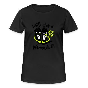 Well done We made it - Women's Breathable T-Shirt - black - Front - AI Model Female 172 light (172cm)