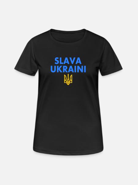 Slava ukraini - Dame T-shirt svedtransporterende - sort